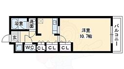 Osaka Metro千日前線 桜川駅 徒歩6分の賃貸マンション 10階ワンルームの間取り