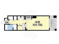 Osaka Metro千日前線 桜川駅 徒歩6分の賃貸マンション 7階ワンルームの間取り