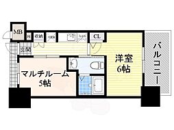 Osaka Metro長堀鶴見緑地線 松屋町駅 徒歩2分の賃貸マンション 6階1SKの間取り