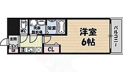 Osaka Metro千日前線 桜川駅 徒歩1分の賃貸マンション 12階1Kの間取り