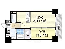 JR関西本線 JR難波駅 徒歩6分の賃貸マンション 5階1LDKの間取り