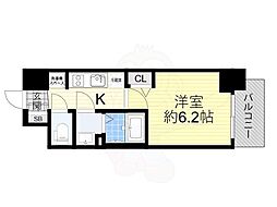 Osaka Metro御堂筋線 大国町駅 徒歩7分の賃貸マンション 7階1Kの間取り