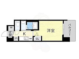 Osaka Metro長堀鶴見緑地線 大正駅 徒歩6分の賃貸マンション 12階1Kの間取り
