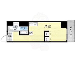 Osaka Metro長堀鶴見緑地線 長堀橋駅 徒歩5分の賃貸マンション 4階ワンルームの間取り