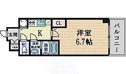 南海線 難波駅 徒歩5分の賃貸マンション 4階1Kの間取り