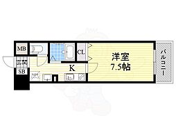 メゾン・デ・ノムラ島之内 1Kの間取図画像