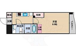 アフルエンス難波 1Kの間取図画像