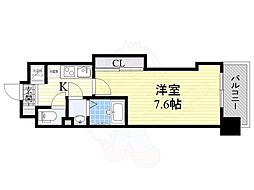 Luxe難波西3 1Kの間取図画像