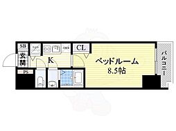 プライムアーバン御堂筋本町 1Kの間取図画像