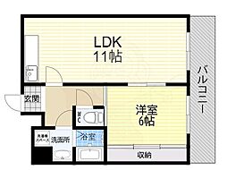 ビジタル恵美須8 1LDKの間取図画像