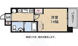 エステムコート難波サウスプレイス5エレージュ 1Kの間取図画像