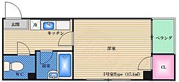 ポシビリティー高津 1Kの間取図画像