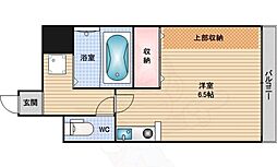 エルミタージュ難波南6 1Kの間取図画像