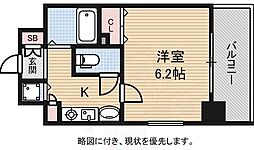 プレサンス難波OCAT前 1Kの間取図画像