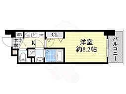 セレニテ心斎橋グランデ 1Kの間取図画像