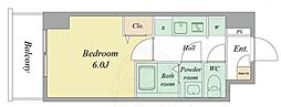 ArtizA瓦屋町II 1Kの間取図画像