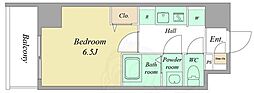 ArtizA瓦屋町II 1Kの間取図画像