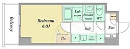 ArtizA瓦屋町II 1Kの間取図画像