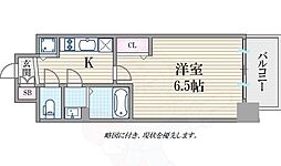 レオンコンフォート難波ノワール 1Kの間取図画像