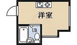 昭和グランドハイツ恵美須 ワンルームの間取図画像