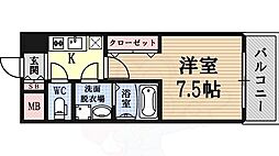 エスプレイス難波サウスゲート 1Kの間取図画像