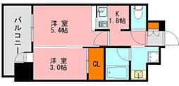 エンクレスト博多駅前ART 2Kの間取図画像