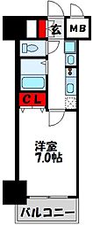 エステムコート博多駅前アヴェール 1Kの間取図画像