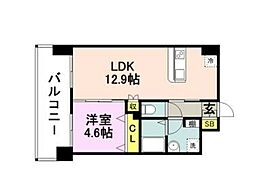 shostyleHAKATA 1LDKの間取図画像