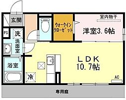D-room博多駅南 1LDKの間取図画像