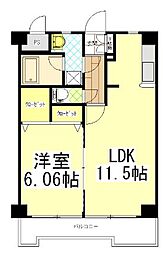 リベラいわき 1LDKの間取図画像