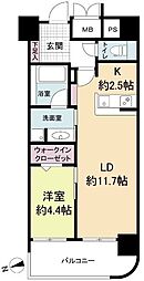 ウェルブライト博多ステーション 1LDKの間取図画像