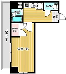 マンション花房 1Kの間取図画像