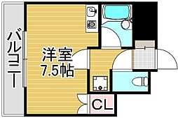 リリーフ天神東 ワンルームの間取図画像