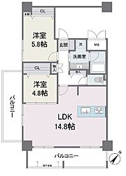アビターレ薬院南 1LDKの間取図画像