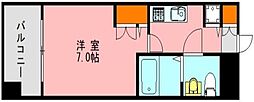 ピュアドームグランテージ博多 1Kの間取図画像