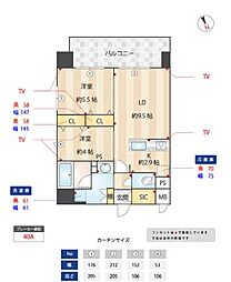 ブランシエスタ千早RJR 2LDKの間取図画像