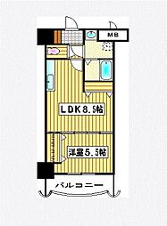 ロイヤル天神東104 1LDKの間取図画像