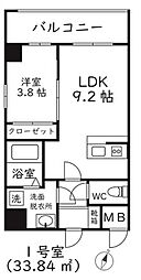 TriaAsteria 1LDKの間取図画像