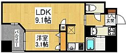 ロールベール博多駅前 1LDKの間取図画像