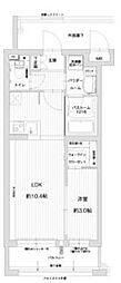 グランフォーレ西新ヒルズ 1LDKの間取図画像
