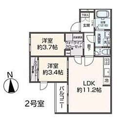 Classy桜並木Haru-noOto 2LDKの間取図画像