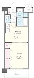 エトルシャンス花町 1DKの間取図画像