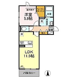 ポルトボヌール姪浜 1LDKの間取図画像
