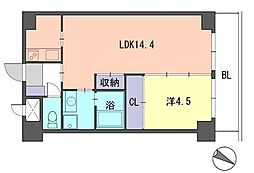 レジデンス住吉 1LDKの間取図画像