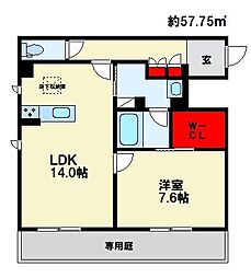 エミネントベレオ大橋 1LDKの間取図画像