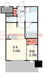 グランフォーレ博多プレミアベイサイド 1DKの間取図画像
