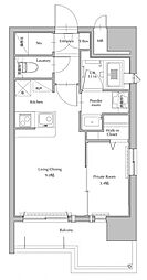 NESTPIA県庁口駅前 1LDKの間取図画像