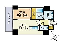 エンクレスト博多ハーモニー 1LDKの間取図画像