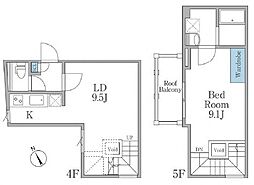 LAPiS恵比寿II 4階1LDKの間取り