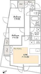 LUMIEC Suite EBISU 3階2LDKの間取り